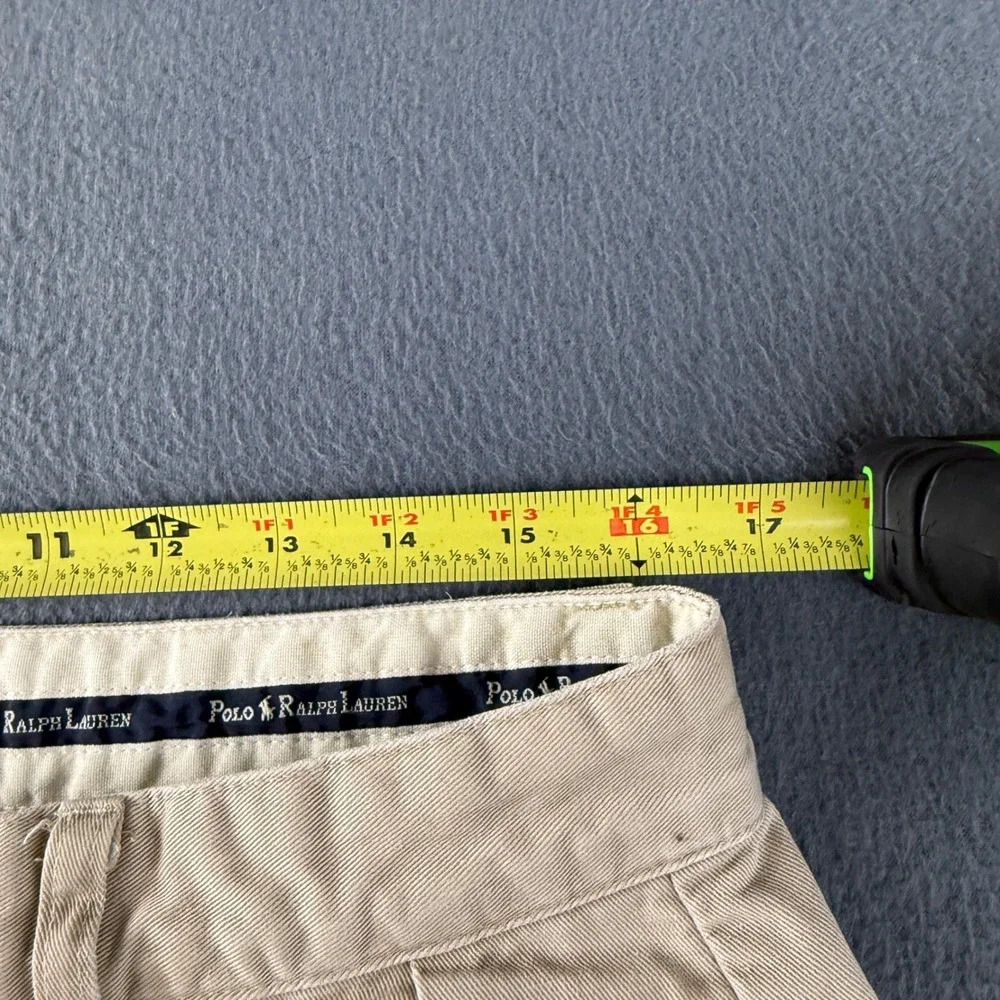 Vintage USA Polo Ralph Lauren Pants Mens 34x31 (Fits 33x30) Beige Double Pleated